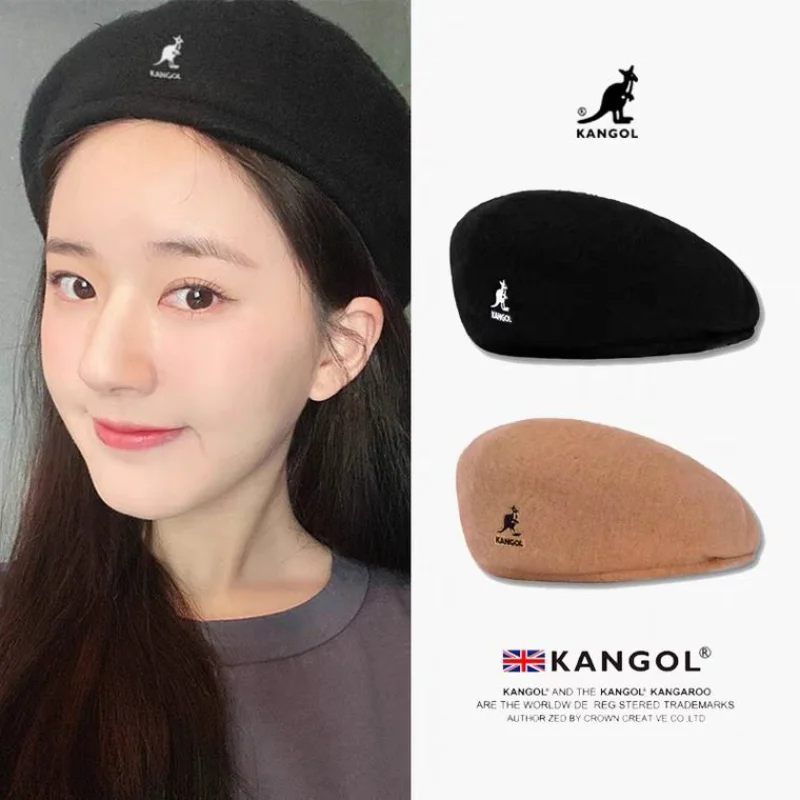 

Оригинальный шерстяной берет KANGOL 504 шапка для мужчин и женщин шерстяная шапка Модные Женские однотонные повседневные зимние шапки осенние и зимние береты