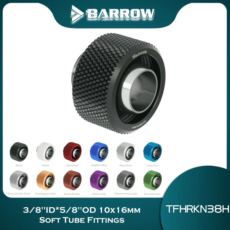 

Трубчатые фитинги Barrow 3/8 дюйма ID * 5/8 дюйма, внешний диаметр 10x16 мм, 4 шт., компрессионные фитинги для компьютера, аксессуары для водяного охлаж...