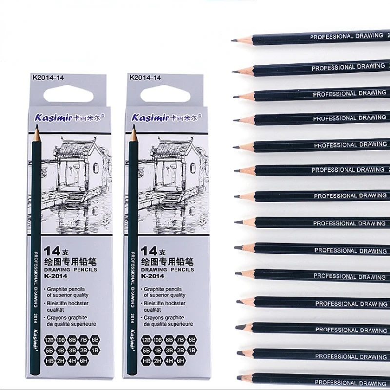 

14/box Art Sketch Wooden Examination Room Students' Special Pencil Stationery Refill Is Soft and Not Easy To Break