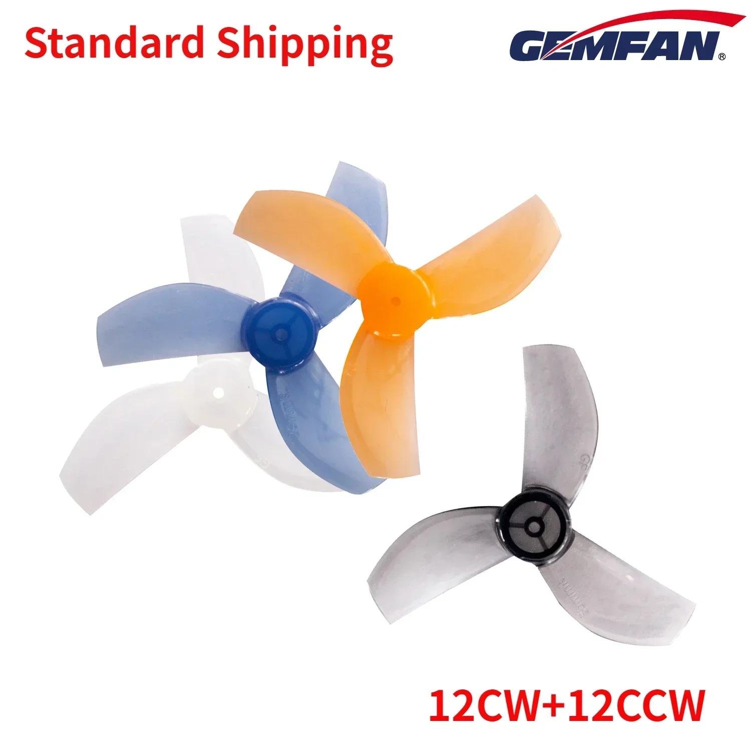 12 пар (12CW + 12CCW) Gemfan 35 мм-3 мм 3-лопастной микропропеллер 1 0 (случайный цвет)