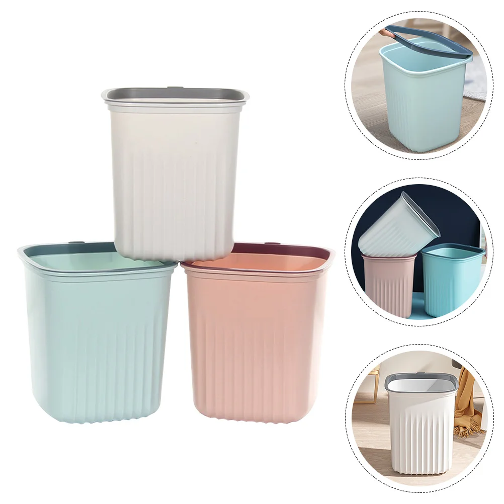 

Trash Can Bin Waste Basket Garbage Bins Storage Container Office Kitchen Bucket Cans Outdoor Sundries Baskets Home Rubbish