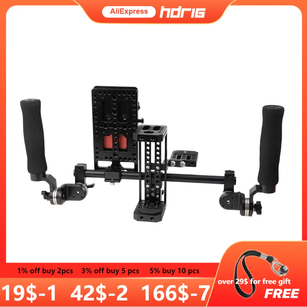 

Держатель для монитора HDRIG с V-образным креплением, разветвитель мощности, двойная рукоятка-розетка для 5-дюймовых 7-дюймовых мониторов