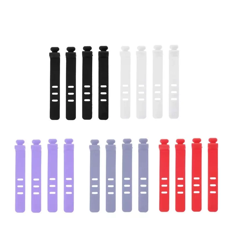 

4PCS Silicone Data Wire Cable Organizer Tie Phones Cable Winder Finishing Buckle