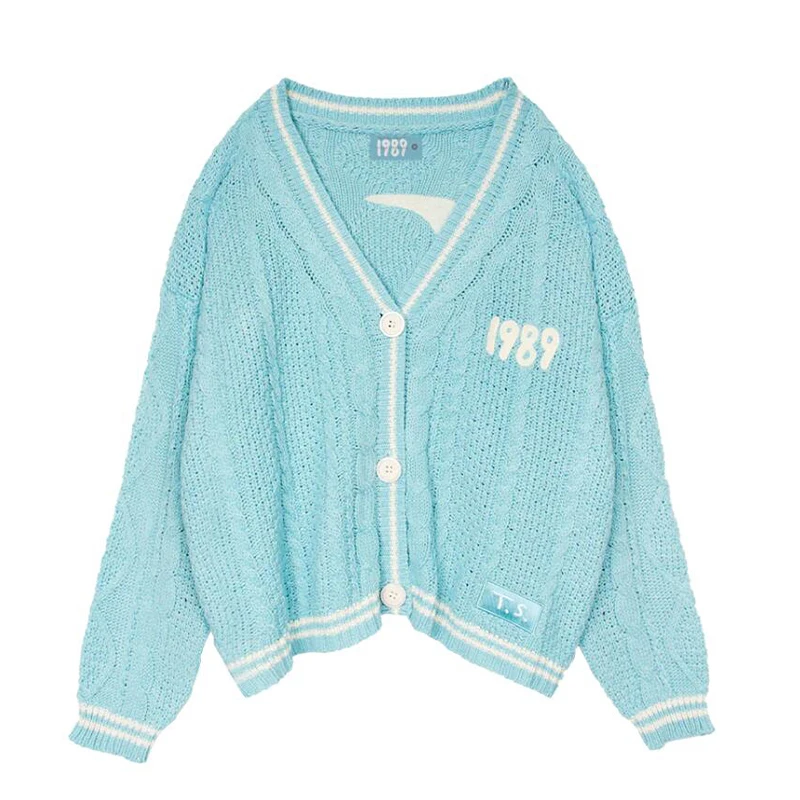 

2023 New 1989 Taylor Version Cardigan Women Knit Sweater Autumn Winter Embroidery Seagull Pullover Coat Original Swift Clothing