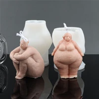 3d artistic fat female body shaped non stick silicone candle mold abstract human portrait cake mould character diy