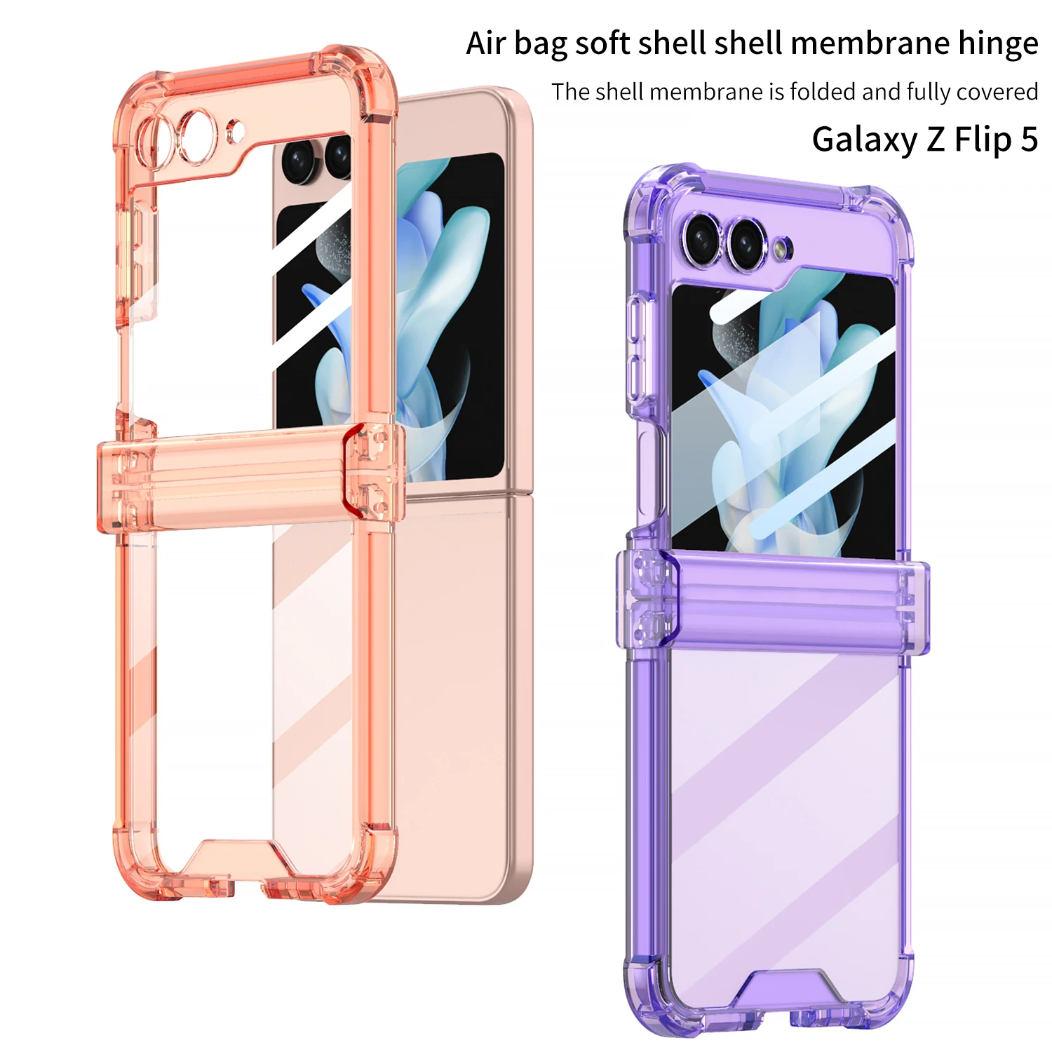 Прозрачный силиконовый чехол для телефона с поворотным валом Samsung Galaxy Z Flip 5 5G