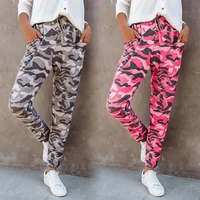 spring and autumn womens camouflage print elastic waist casual all match harem pants lady trousers