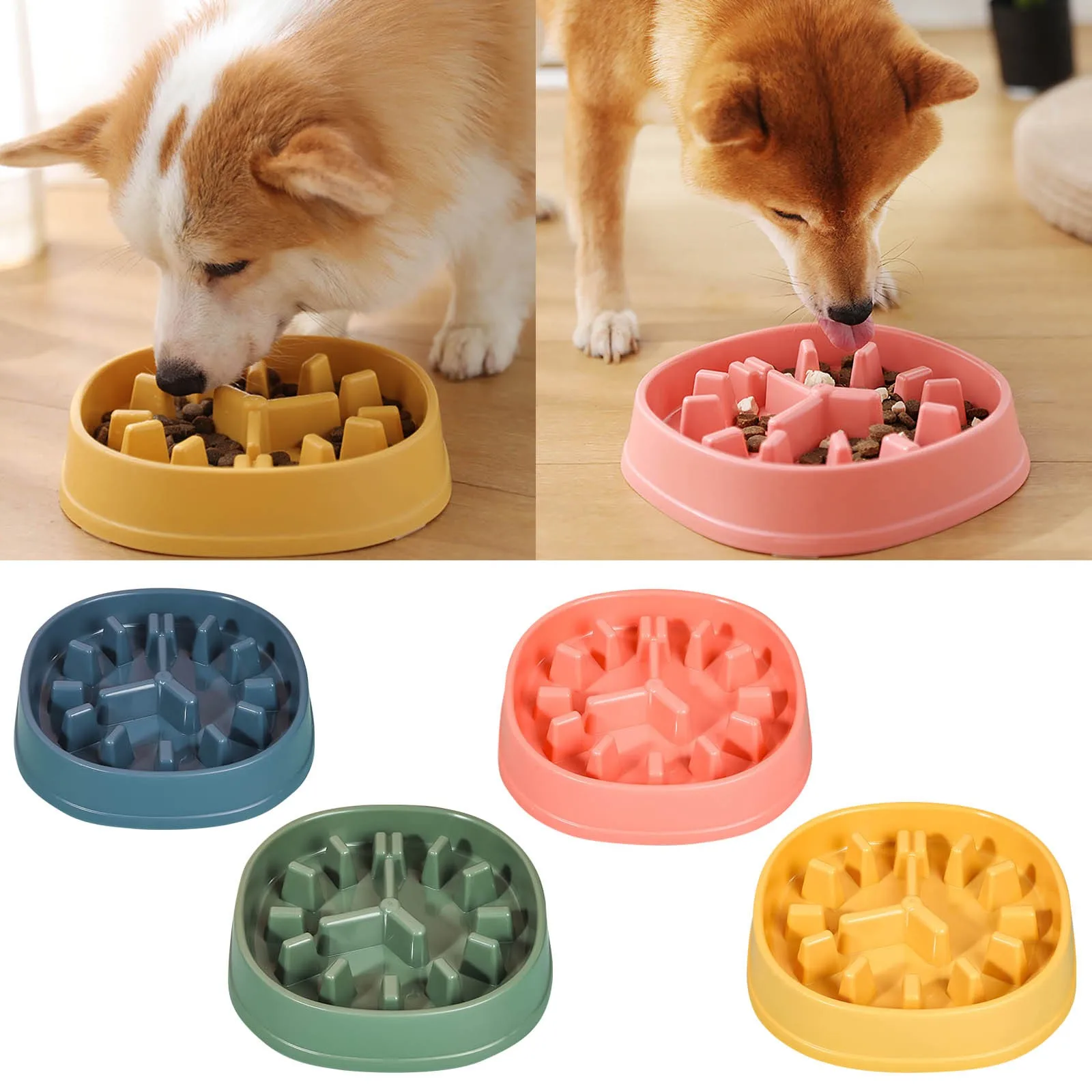 

Clock Shape Non Slip Slow Feeding Choke-Proof Pet Bowl Healthy Eating Habits Reduce Overeating Improve Slow Food Pet Digestion