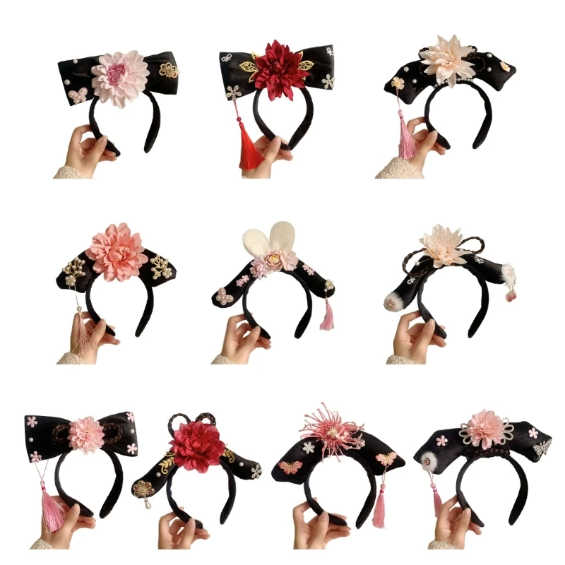 

L5YA Qing Dynasty Princess Headdress for Children Costume Parties and School Plays
