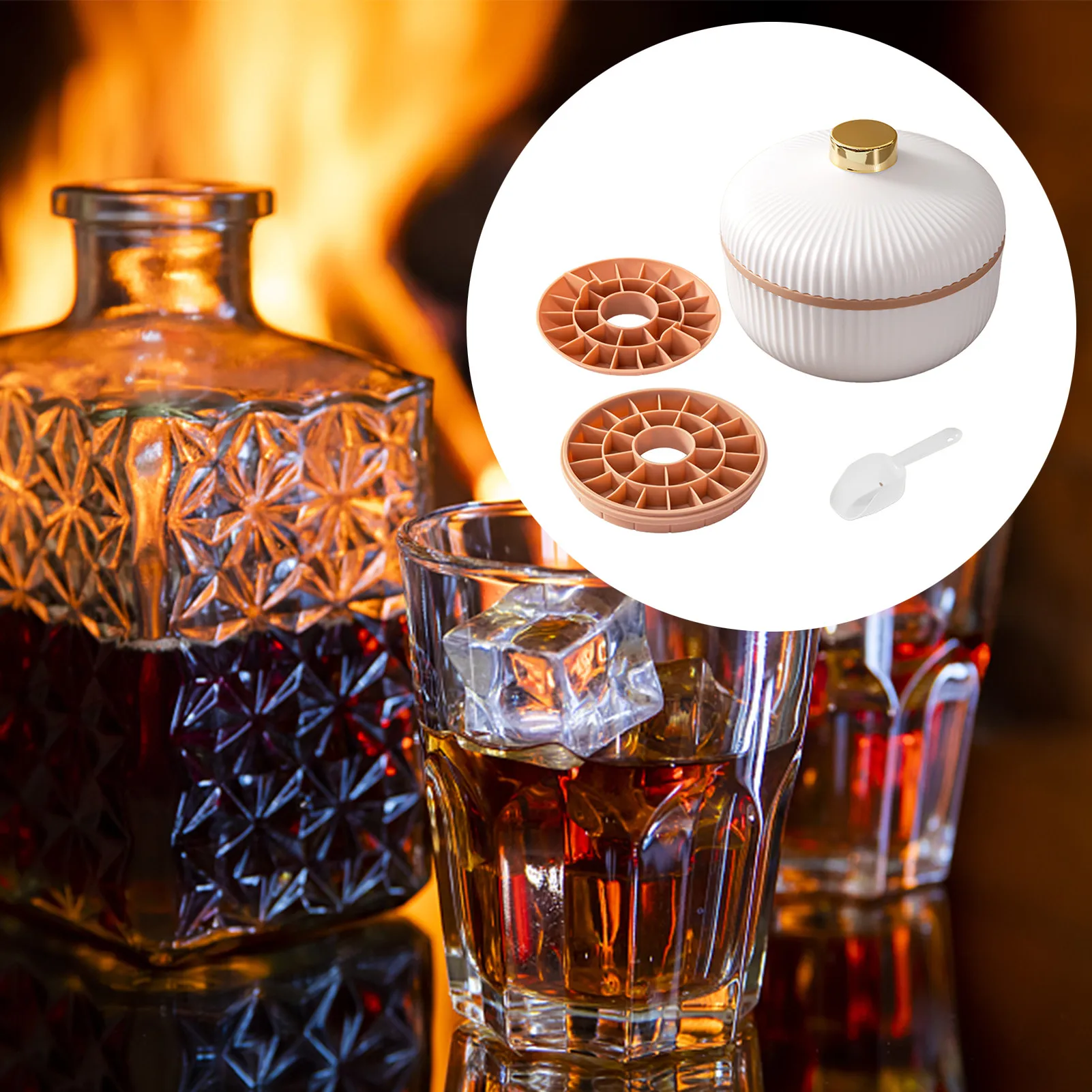 

Round Ice Cube Trays Ice Cube Tray with Lid Easy Release Round Ice Cube Mold with Box Ice Box Container for Freezer Whiskey