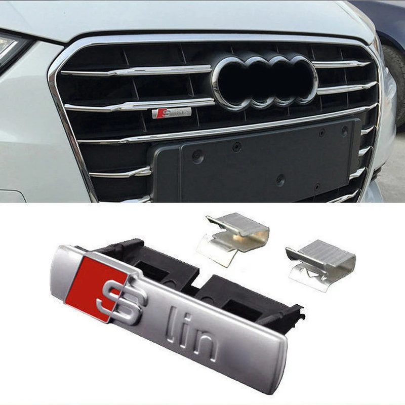 

Metal Car Styling Front Grille Emblem Badge For Audi Sline S Line A3 A4 A5 A6 A7 A8 Q3 Q5 Q7 S6 S7 S8 S5 RS3 RS4 TT Accessories