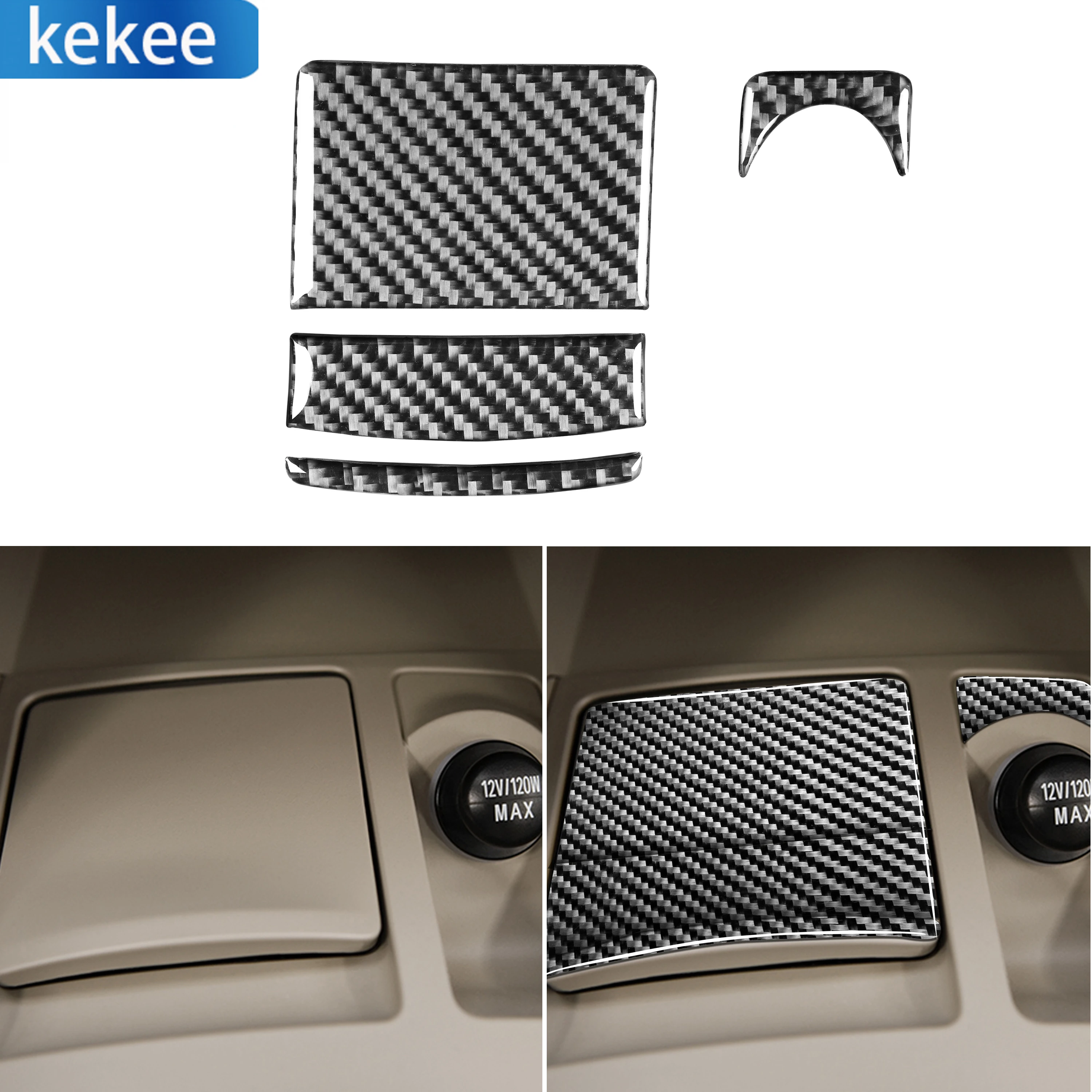 

For Mitsubishi Lancer GTS ES DE 2008-2015 Carbon Fiber Ashtray Power Outlet Button Cover Sticker Modified Trim Car Accessories