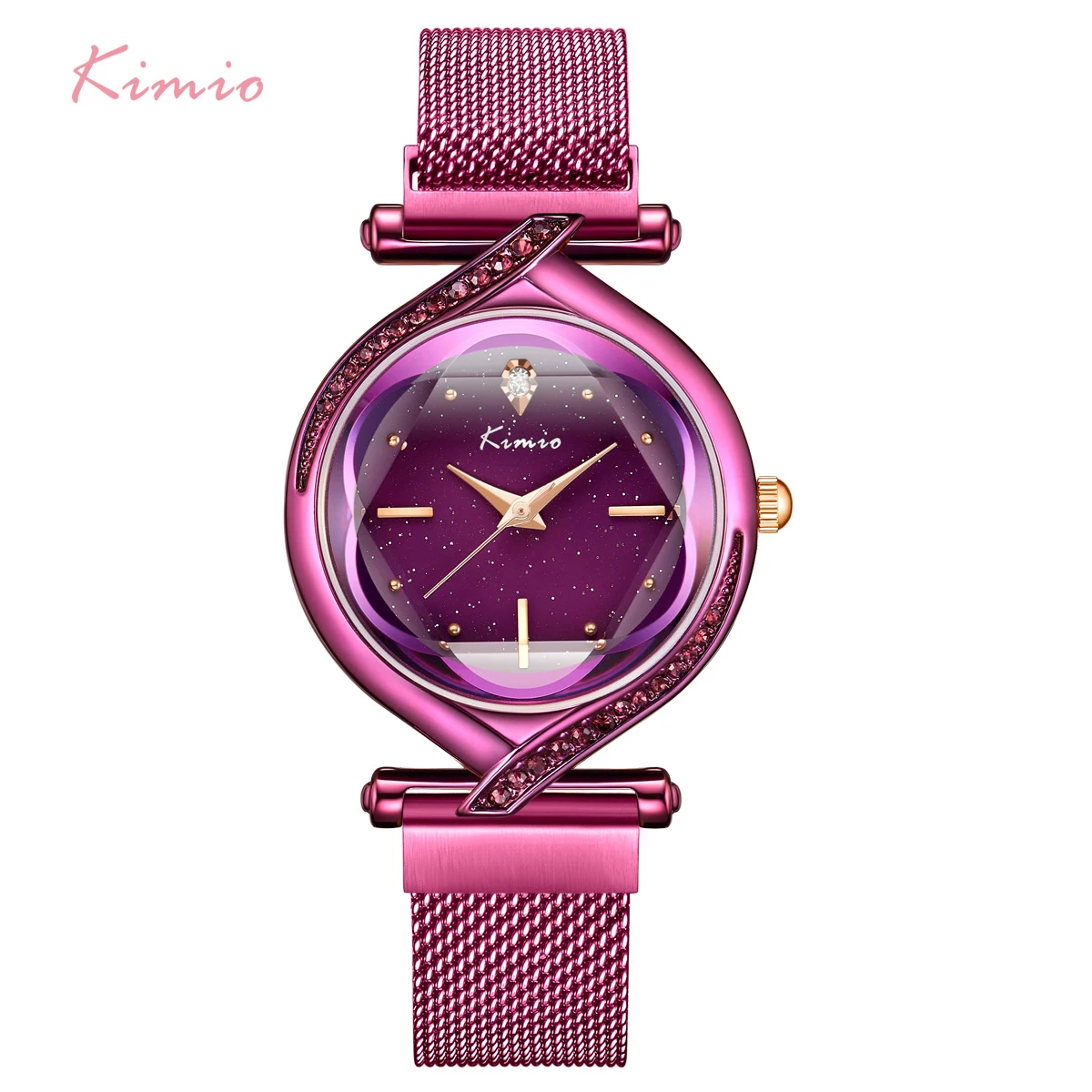 

Kimio Woman Creative Watches Luxury Brand Mesh Belt Ladies Quartz Women Watch Clock 2021 Starry Sky Magnet Strap Wristwatch