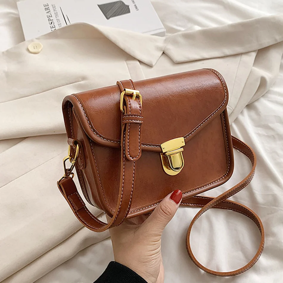 

Vintage Small Square Bags Luxury Designer Women Shoulder Bag Trend New High Quality PU Leather Crossbody Bags Fashion Purse Bag