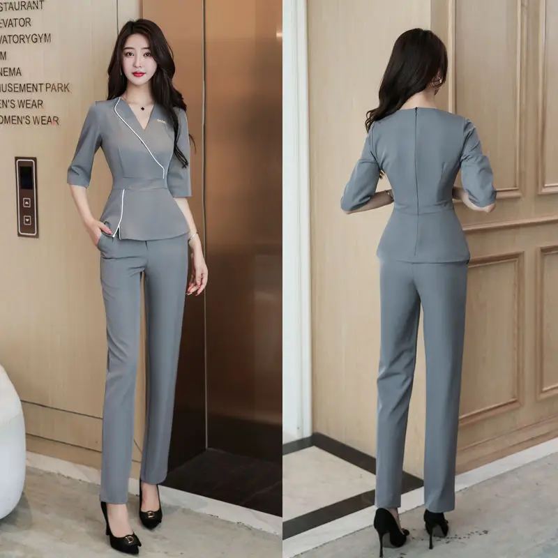 Spa Uniforms Women Workwear Beauty Clothing Beautician scrubs Work Clothes Beauty salon tattoo artist Uniform 2pcs Set Wholesale