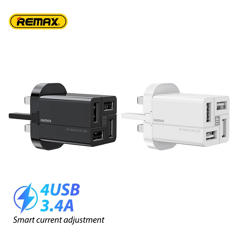 

REMAX RP-U43 USB Charger Fast Charge QC Wall Charging For iPhone 12 11 Samsung Xiaomi Mobile 4 Ports EU US Plug Adapter Travel