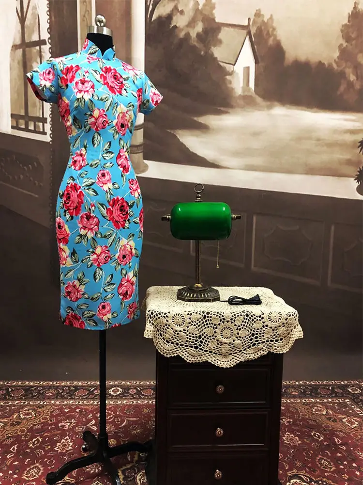 Женское платье-Ципао с цветочным принтом длинное платье в стиле Ципао Мэгги Чун