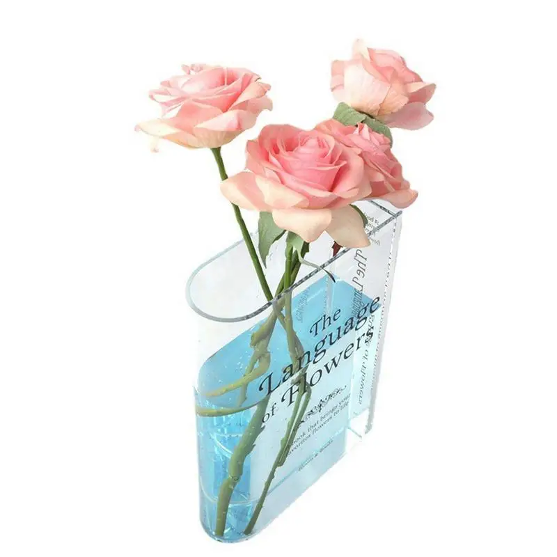 

Book Vase For Flowers Artistic And Cultural Flavor Decorative Acrylic Vase Aesthetic Room Decor For Home/Bedroom/Offices