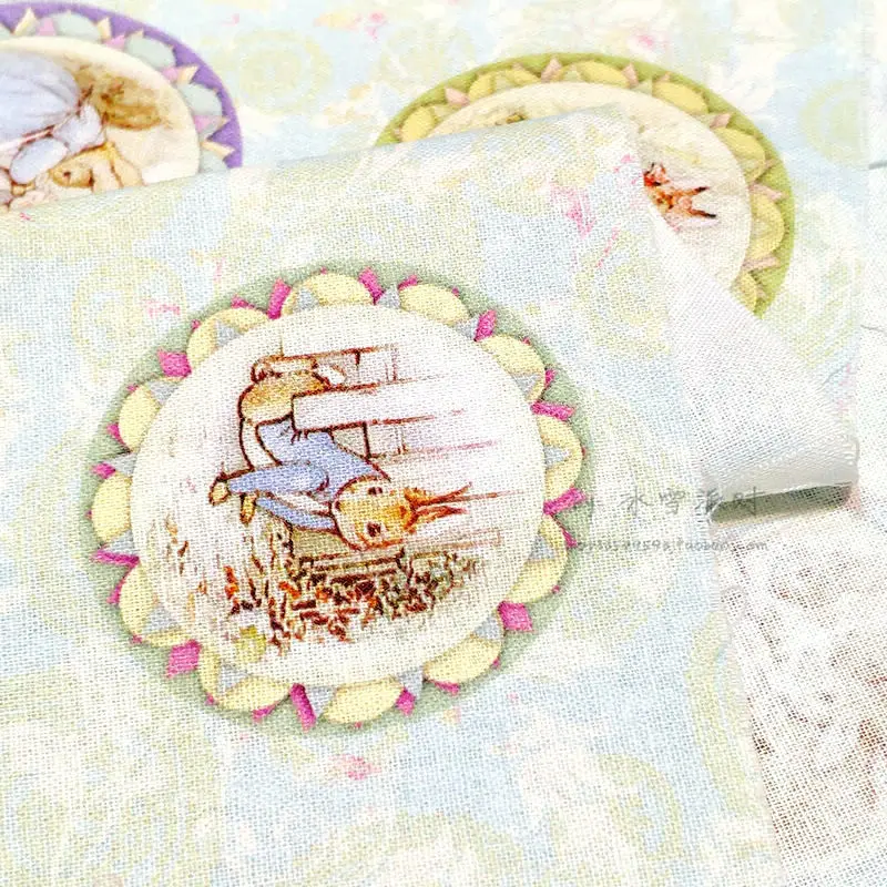 BTY 1 ярд хлопчатобумажная ткань-Мультяшные персонажи бейдж с изображением