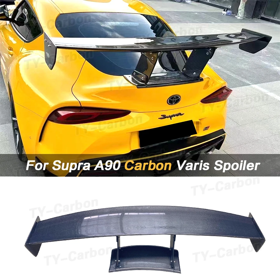Фото Спойлер из настоящего углеродного волокна в стиле VRS для Toyota Supra GR MK5 A90 A91, спойлер багажника, закрылки заднего крыла, переключатель багажника автомобиля FRP 2019+ №1