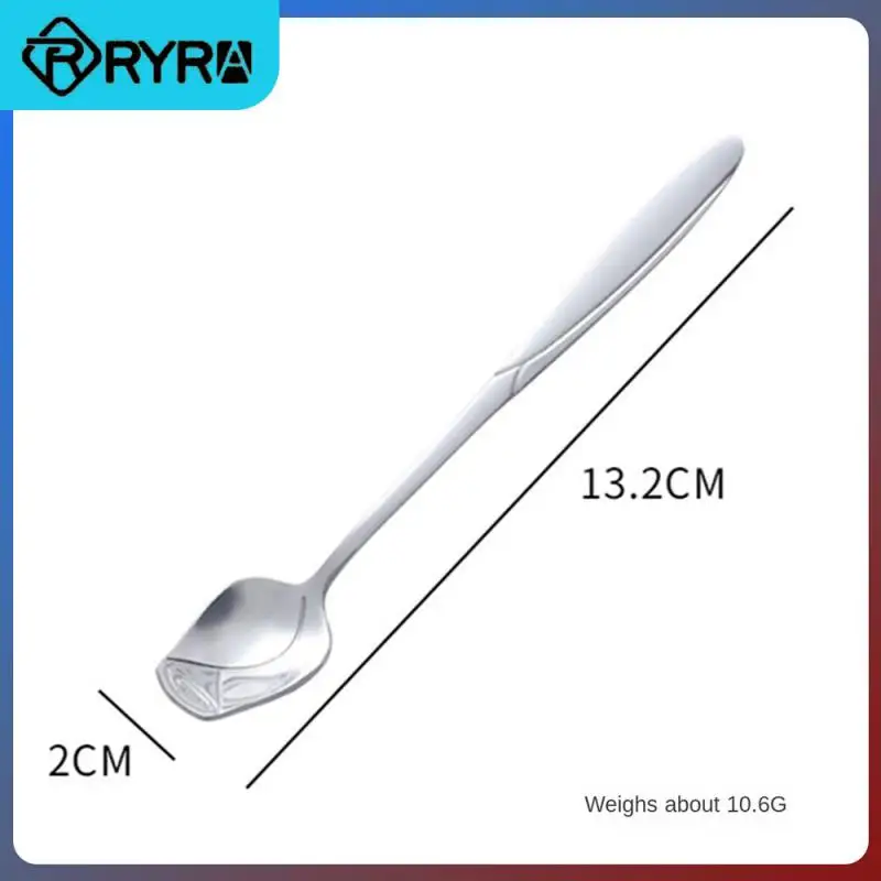 

Rose Spoon Dinnerware 1pc Coffee Stirring Spoon Tableware Stainless Steel Spoon Cute Long Handle Spoon Kitchen Tool