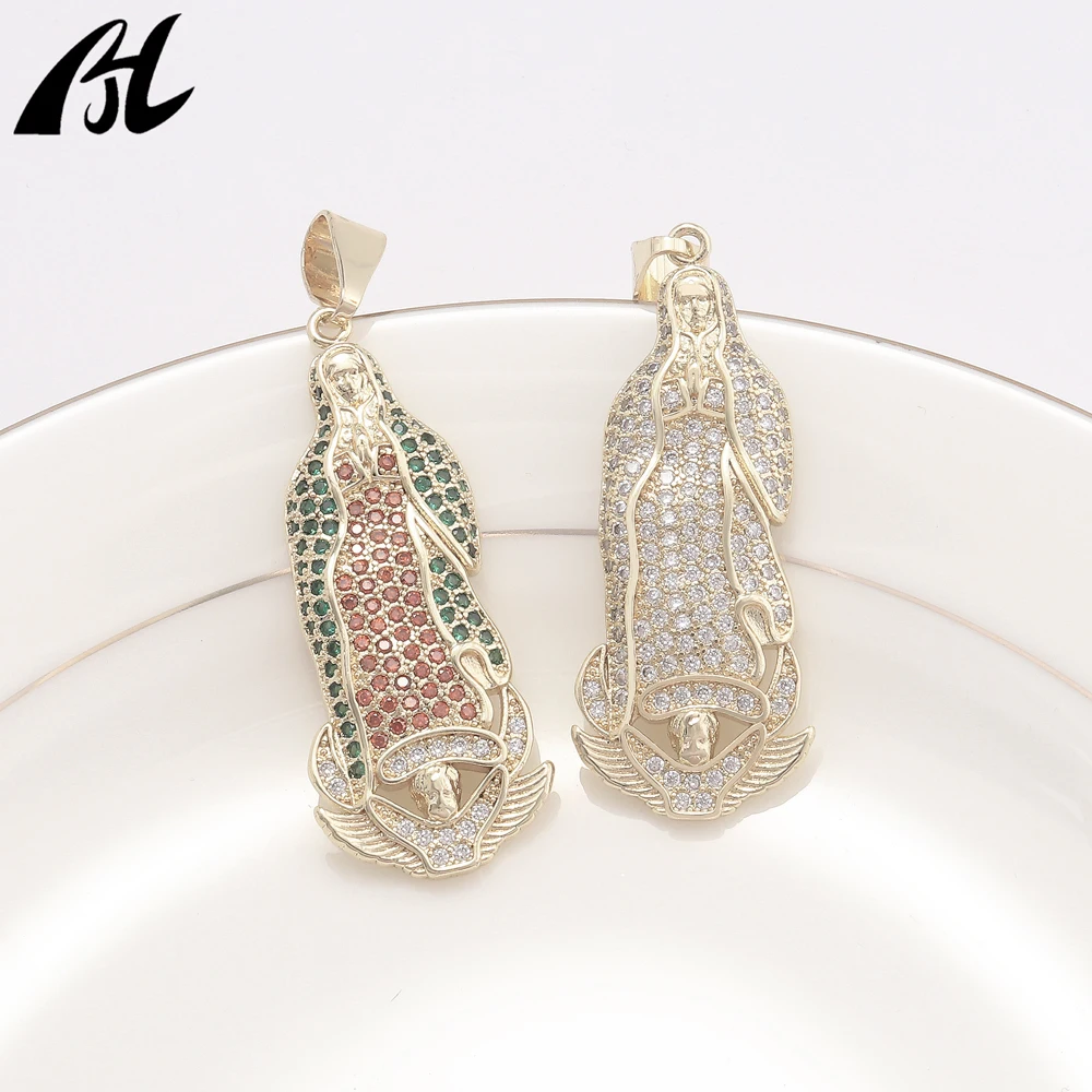 Модная подвеска в стиле хип-хоп католицизм очаровательные цветные бриллианты