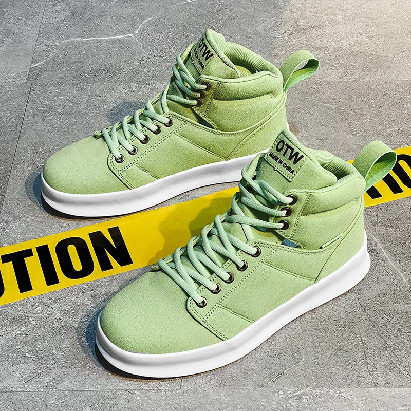 Brand Mens High-Top Sneakers Womens Colorful Leather Sneakers Sports Tennis Vulcanized Shoes Casual Original Basketball Sneakers