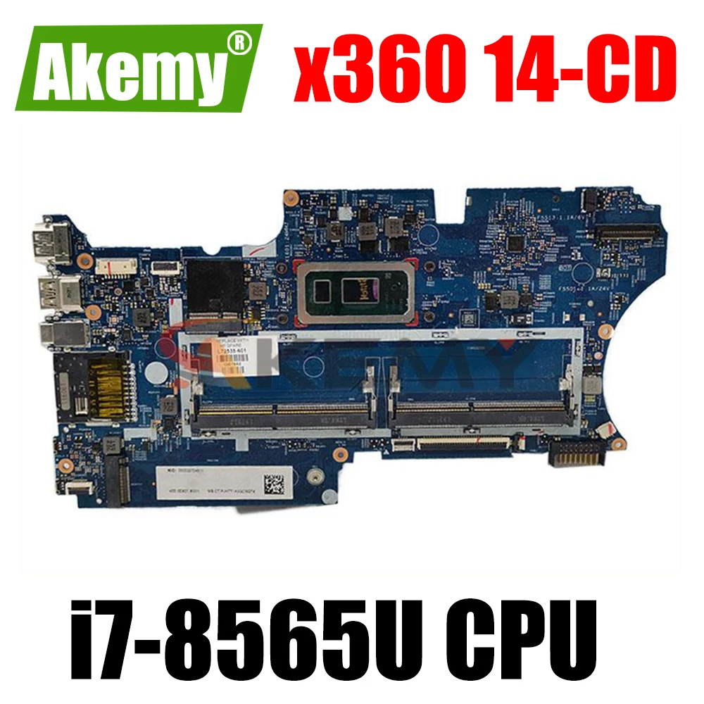 

Материнская плата Akemy для ноутбука HP x360 14-CD 14M-CD 14m-cd0000, материнская плата с процессором i7-8565U UMA