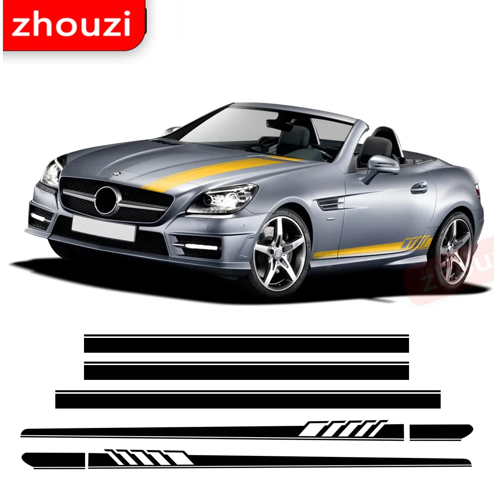

Edition 1 Stripes Kit Side Skirt Decal for Mercedes Benz SLK SLC Class R170 R171 R172 AMG SLK200 250 55 Accessories