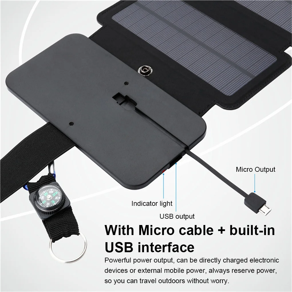

Folding 10W Solar Cells Charger 5V 2.1A USB Output Devices Portable Solar Panels For Smartphones Emergency Mobile Power Bank