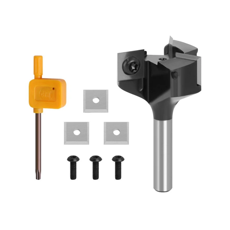 

3-Flute Wood Planer Bit Cutting Diameter Shank Spoilboard Surfacing Router Bit Insert Carbide Slab With 3 Blades