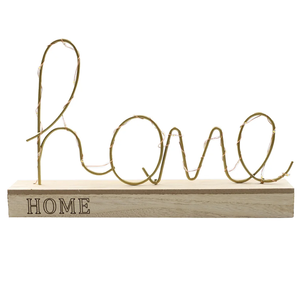 

1Pc Nordic Style Decorative Light HOME Letter Iron Light Decor