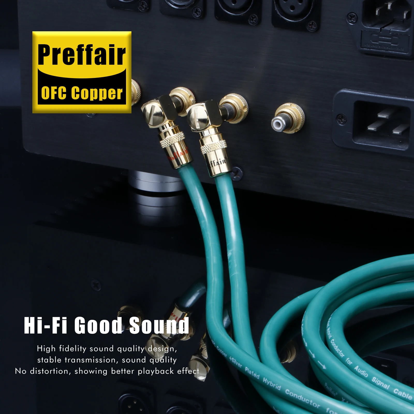 Фото Кабель Preffair Pair OFC из меди с серебряным покрытием, угловой RCA-разъем 90 градусов, аудиокабель с позолоченными коннекторами для CD-плееров, усилителей, микшеров №3