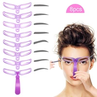 8pairs reusable eye brow grooming card distinct eyebrow stencils visual diagram shape template women makeup accessory tools kit