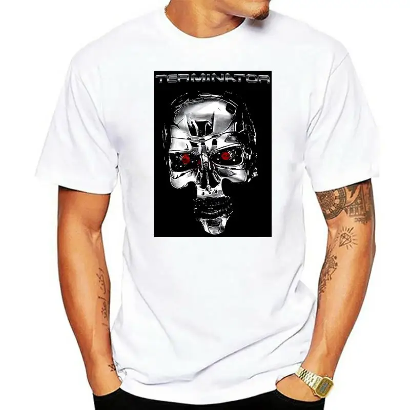 2022 Men Terminator Endoskeleton T Shirt Movie Merch Classic Schwarzenegger Printed Custom Short Sleeve Tees