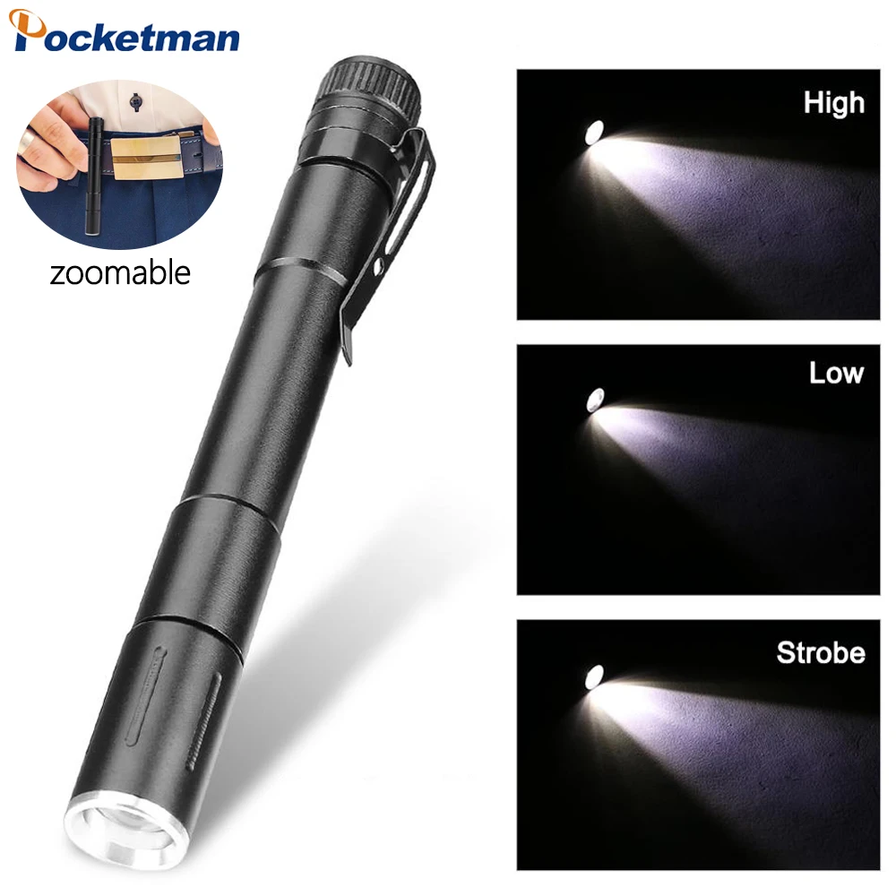 

LED Flashlight Mini Flashlights 3 Modes Pen Light Pocket Emergency Flashlight Pen Flashlight Small Torch AAA