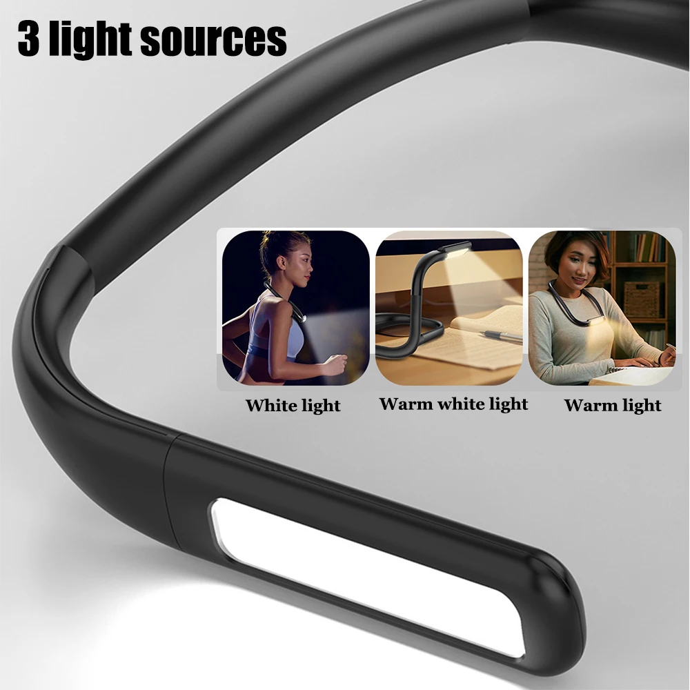 

Portable LED Waterproof Reading Lamp Hanging Neck Light USB Retractable Learning Night Lamp Eye Protection Lamp Built-in Battery