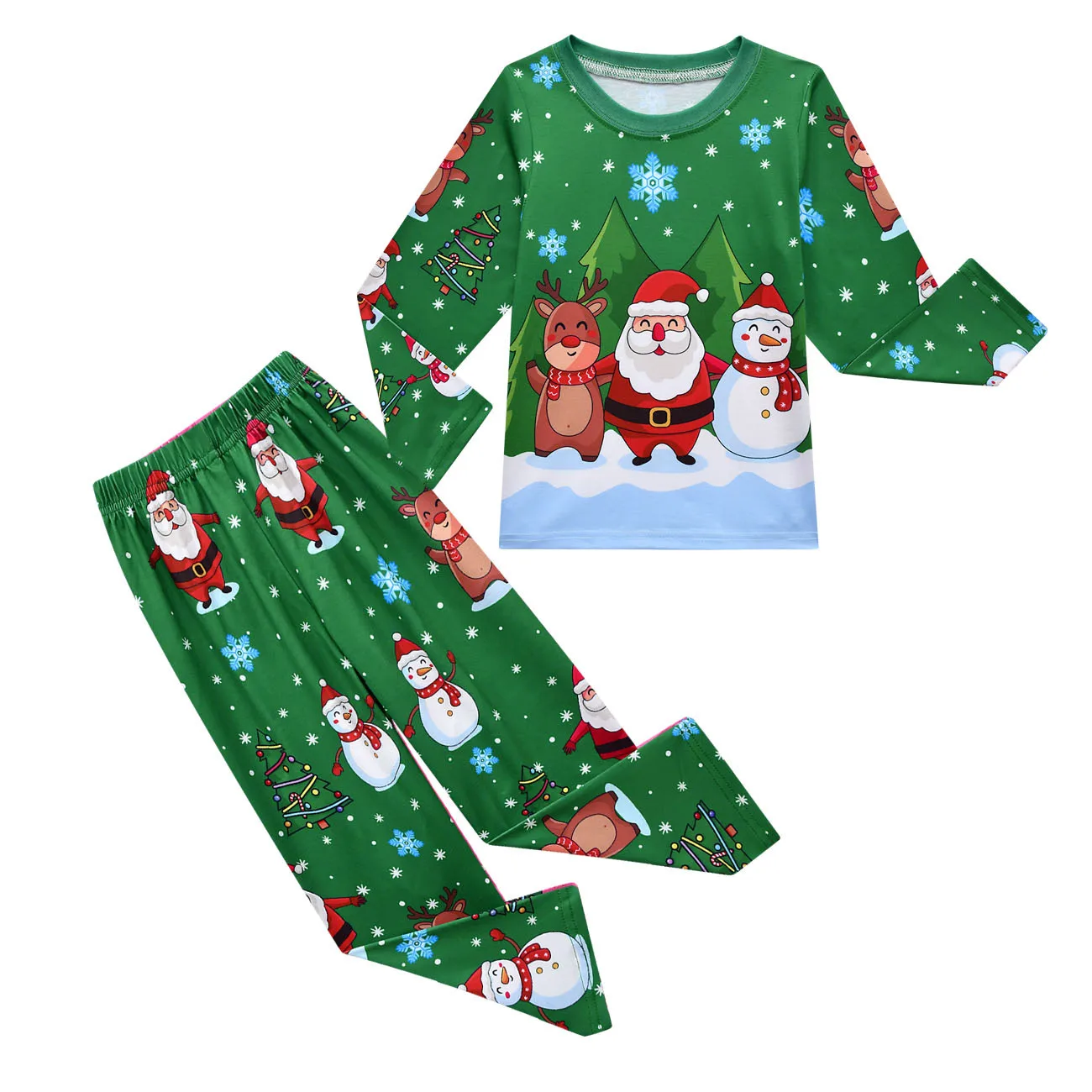 Купи Christmas Pajamas Kids Boys Girls Elf Santa Claus Sleepwear Toddler Xmas Tree Nightwear New Year Gift Clothes 2-14 Y Pjs за 959 рублей в магазине AliExpress