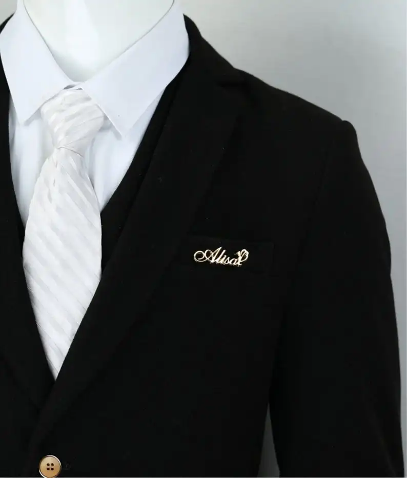 

Custom Brooch-Personalized Stainless Steel Custom Name Pins Nameplate Brooch-Meeting Attendance-Wedding Gift-Logo Custom