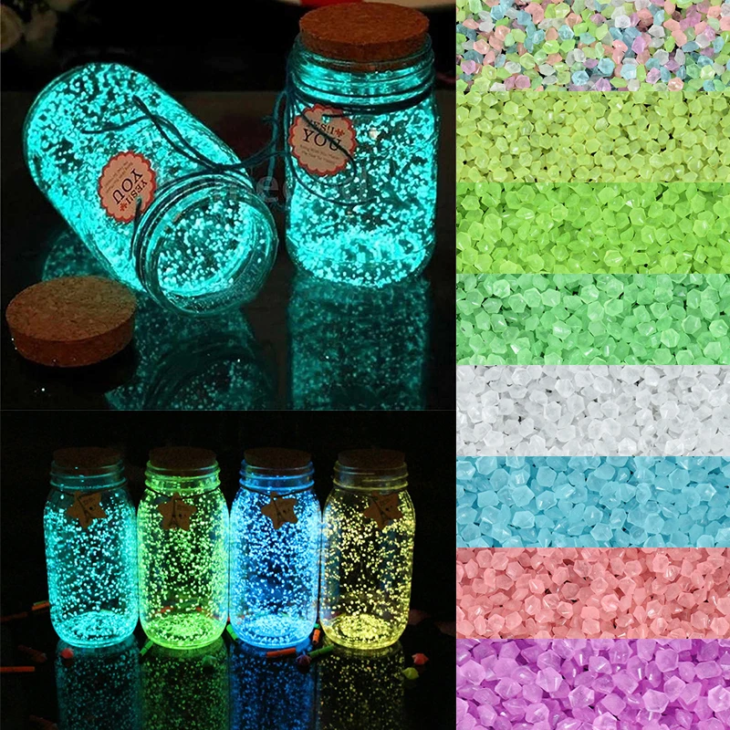 

25/30g Luminous Stones Glow In Dark Garden Pebbles Fish Tank Lawn Yard Decoration Fluorescent Gravel DIY Wishing Bottle Ornament