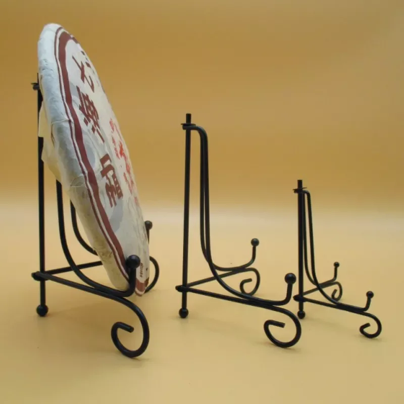 

2022Tea cake Craft Bracket Book Holder Photo Pedestal Bowl Picture Frame Black Iron Plate Rack Display Stand Easel Storage Holde
