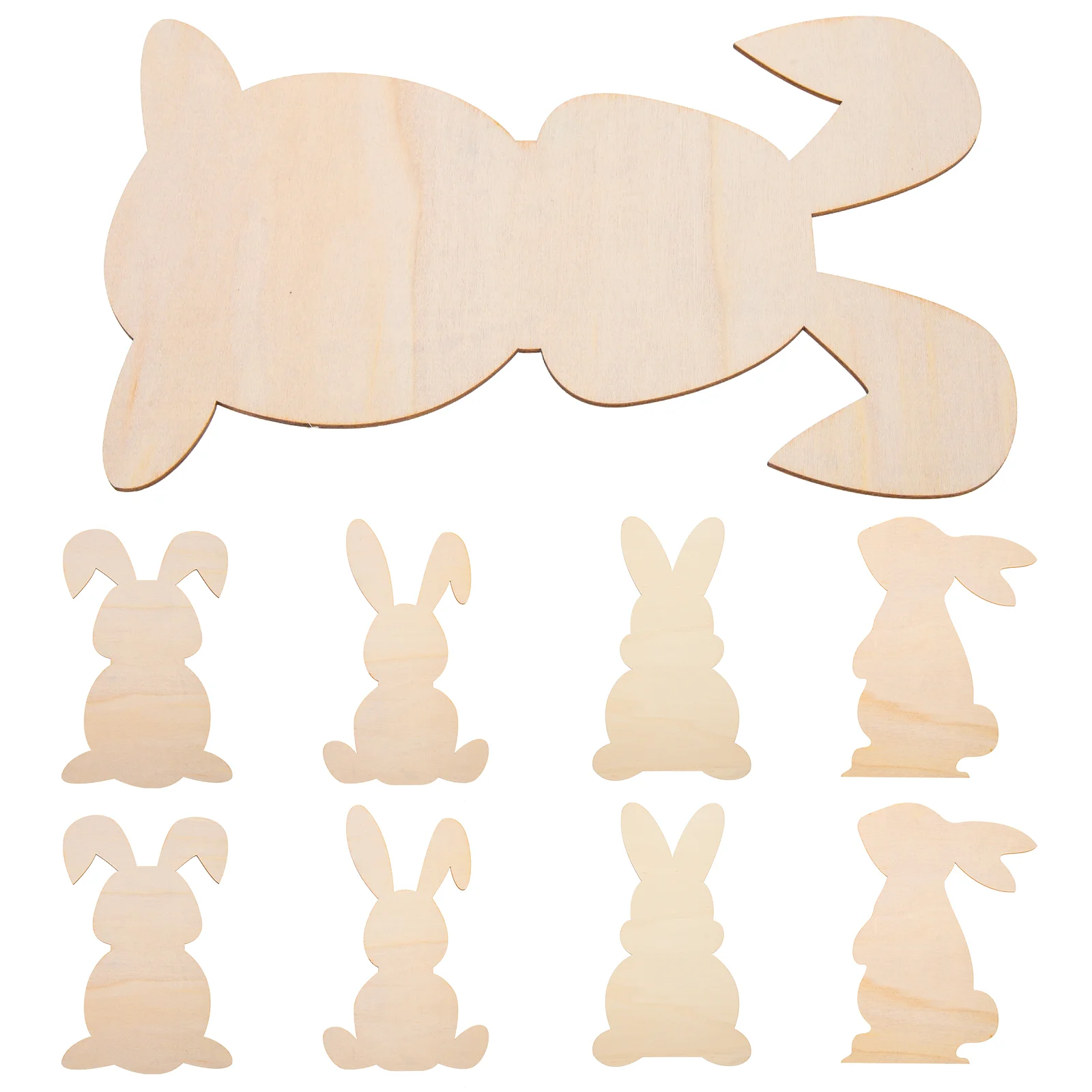

Easter Bunny Wood Wooden Cutouts Crafts Rabbit Cutout Unfinished Slices Decorations Ornaments Tags Hanging Ornament Slice Blank