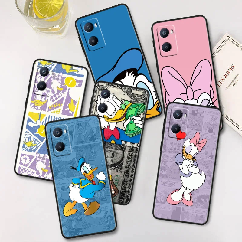 

Duck Donald Cartoon Phone Case For OPPO A56S A55 A54S A53S A52 A33 A32 A31 A16S A16 A12 A11S A9 A5 2020 Black Cover
