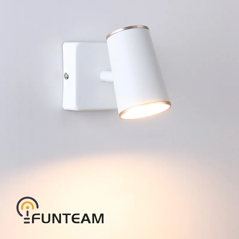 

Rotatable Color Temperature Optional Nordic Simple Brass LED Spotlight Bedroom Bedside Porch Home Hotel Decorative Lighting GU10