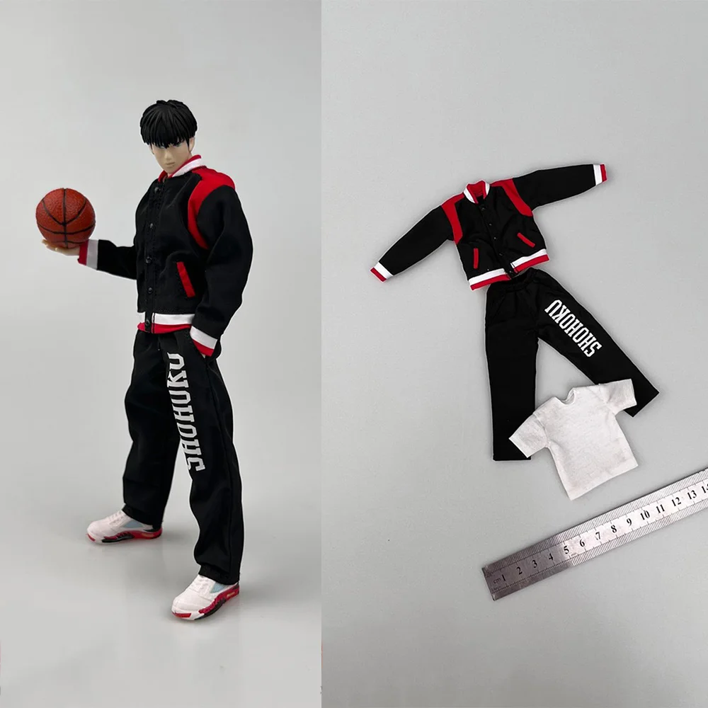 

В наличии 3 шт./комплект 1/12 модный Слэм-DUNK Xiangbei спортивный комплект одежды куртка Спортивные штаны белые с коротким рукавом подходит для 6 дюймов экшн-фигурки