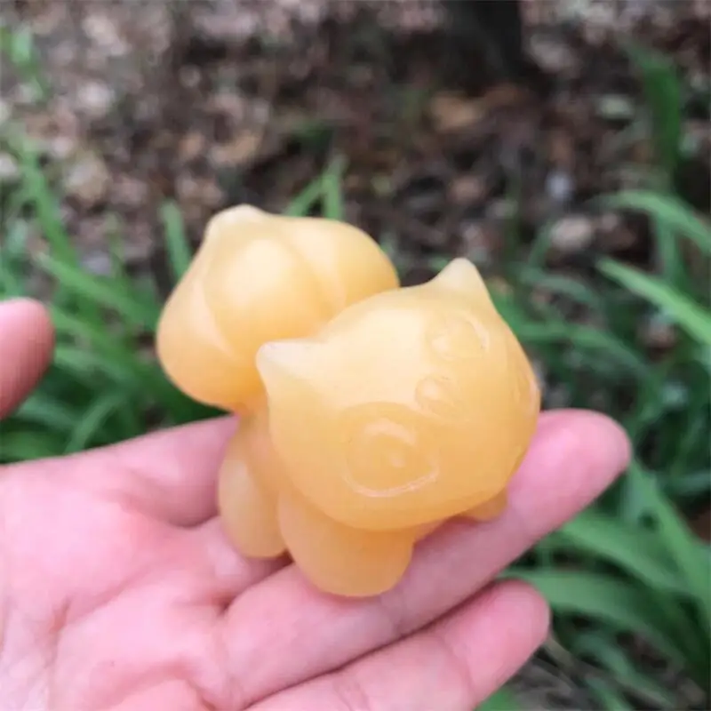 

Натуральный желтый кальцит, ручная работа, мультяшный полированный кристалл, лечебный камень, креативный Рождественский подарок, домашний декор, 1 шт.