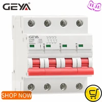 geya gym8 4pole 4 5ka miniature circuit breaker electrical type 6a 63a din rail mcb with on off indiactor