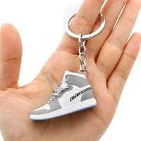 3d stereo basketball shoes keychain simulation fun sneakers keyring exquisite diy jewelry bag car pendant collection gift