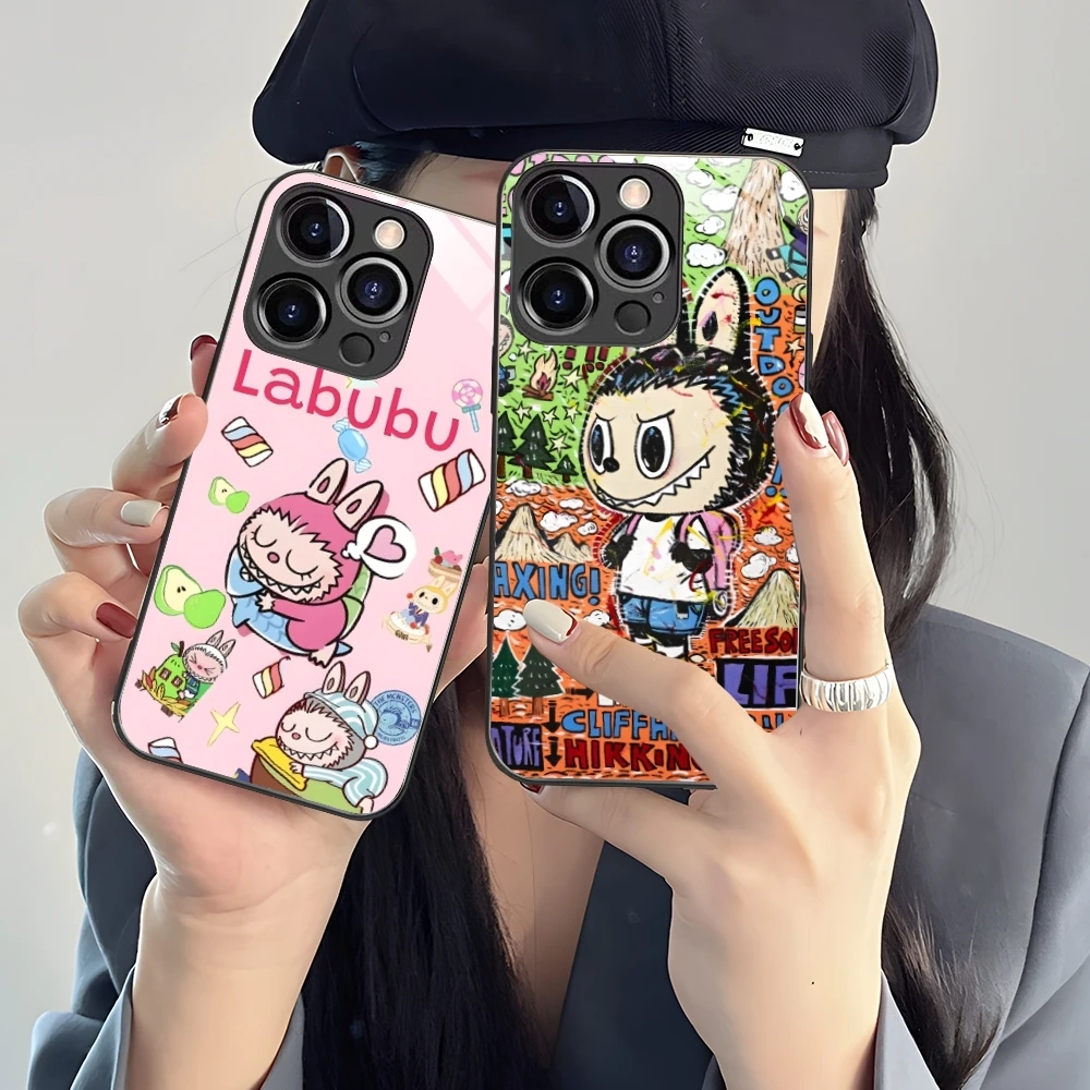 Labubu милый чехол для мобильного телефона с рисунком iPhone 15 14 13 12 11 X XR XS 8 Pro Max Plus Mini PC