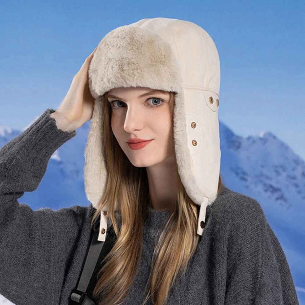 HT4509 Шапка-бомбер Толстые теплые зимние шапки для женщин Женская